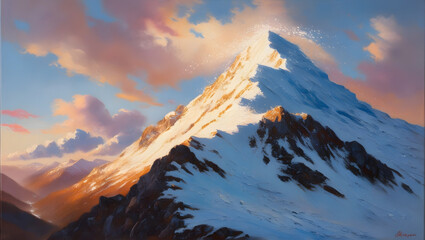 Wall Mural - sunrise in the mountains, ai generated