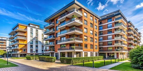 Poster - Modern apartments in suburban buildings in Turin, Italy , Suburbs, Architecture, Housing, Urban living, Contemporary