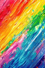 Sticker - Close-up of a painting of a rainbow