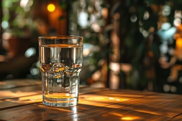 Wall Mural - glass of water on table