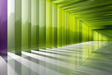 Wall Mural - Abstract green and yellow gradient tunnel creating a futuristic and surreal background for modern designs.