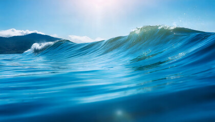 Sticker - blue water wave background. generative ai.