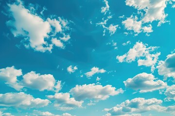 Wall Mural - Plane in Blue Sky with Clouds