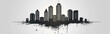 © alexkich - Grunge Urban Skyline Silhouette with Skyscrapers and Modern Buildings