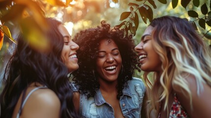 Wall Mural - Three Women Laughing Together