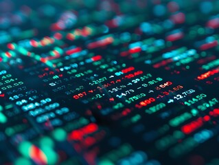 Aufkleber - Stock Market Data Displayed on a Digital Screen