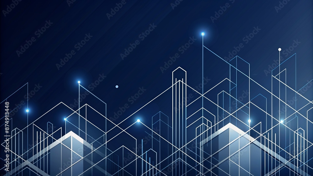 Dark navy blue gradient background with subtle white futuristic ...