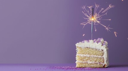 Wall Mural - Birthday Cake with Sparkler