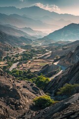 Canvas Print - Mountain Valley Landscape