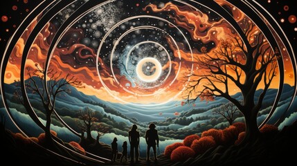 Wall Mural - Background Illustration of Creative Manipulation of Beautiful Artwork