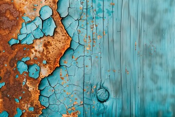 Wall Mural - peeling paint on wooden wall