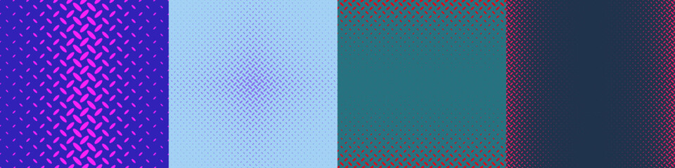 Canvas Print - Abstract geometric halftone pattern set