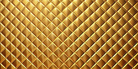 Poster - Golden metal diamond pattern background, texture of shiny golden wall with diamonds, luxury, elegance, expensive