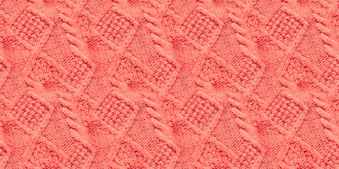 Wall Mural - Christmas Jumper Texture. Bright Knit Wallpaper.