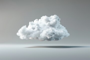 Wall Mural - one white cloud on a light grey background.