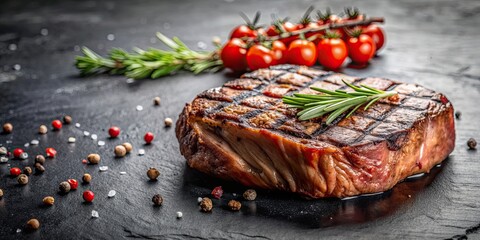 Wall Mural - High quality photo of a fresh grilled marble steak , grilled, marble, steak, food, BBQ, gourmet, cooking, delicious, meal