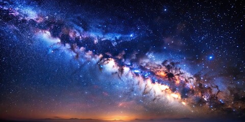 Wall Mural - sky background with millions of twinkling stars forming the milky way galaxy, sky, background, stars