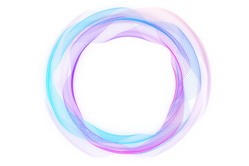 Wall Mural - Abstract colorful lines forming a circular shape, digital artwork design on a white background, concept of motion and fluidity. 3D Rendering