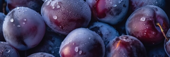 Wall Mural - Freshly Picked Purple Plums