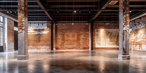 A brick wall in an industrial building brought back to life as an event space