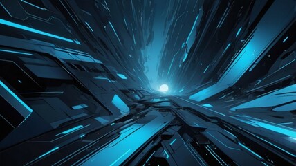 Futuristic technology concept of blue and white abstract background. generative ai.