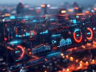 Sticker - Real Time Smart City Dashboard Displaying Energy Usage Traffic Flow and Resource Availability