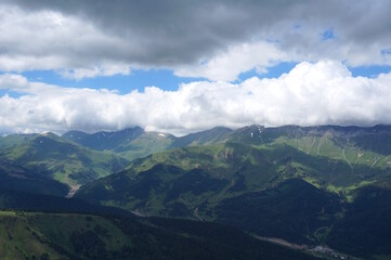 Sticker - View of the beautiful Caucasus mountains. Arkhyz. Travel and recreation.