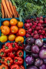 Wall Mural - Freshly Harvested Farmers' Market Bounty, Organic, Colorful, Abundant, Wholesome, 