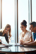 © ReeseArcurs/peopleimages.com - Discussion, couple and financial advisor with paperwork for consulting, insurance plan or investment in office. Meeting, help and woman broker with people for advice, loan application or information