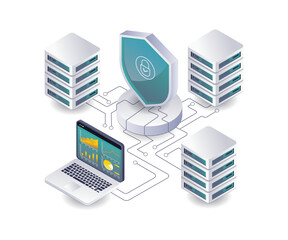 Fototapete - Security analysis of cloud server technology