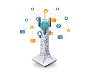 Aufkleber - Tower Communication Network for Information Technology