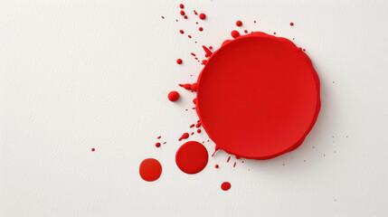 Bold red grunge circle design on a clean white backdrop, perfect for background or graphic elements.