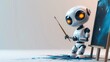 © Spyrydon - cute robot draws on canvas