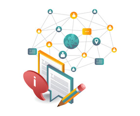 Aufkleber - Data Network Information Systems isometric illustration