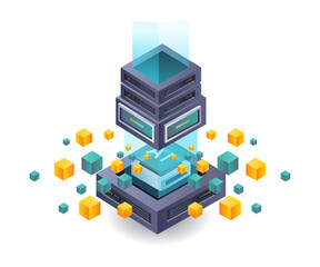 Leinwandbilder - Data Analysis in Blockchain Server Technology Development