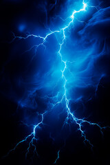 Wall Mural - an abstract background showcasing blue lightning against a dark backdrop. the electric energy and st