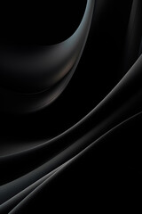 Wall Mural - an abstract dark black background with waved, smooth design elements. the futuristic and sleek appea