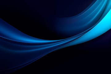 Wall Mural - a sleek and elegant blue and black abstract background with smooth, flowing curves and a dynamic gra