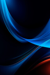 Wall Mural - a sleek and elegant blue and black abstract background with smooth, flowing curves and a dynamic gra