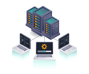 Leinwandbilder - Computer Network Server Data Technology