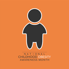 Wall Mural - National Childhood Obesity Awareness month. Greeting card, poster, Ribbon, banner, Vector Template.