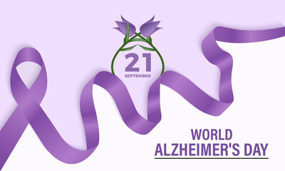 Wall Mural - World Alzheimers Day. Health Care concept Greeting card, poster, Ribbon, banner, Vector Template.