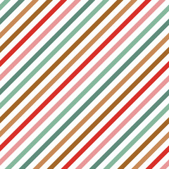 Wall Mural - Multicolored stripes diagonal seamless pattern. Vector background