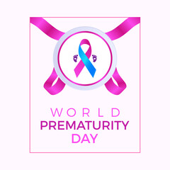 Wall Mural - world prematurity day in september. Health Care concept Greeting card, poster, Ribbon, banner, Vector Template.