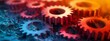 © Usman - A set of gears in a gradient of vibrant colors, symbolizing innovation and creativity.