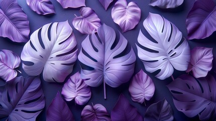 Wall Mural - A purple background with many purple leaves