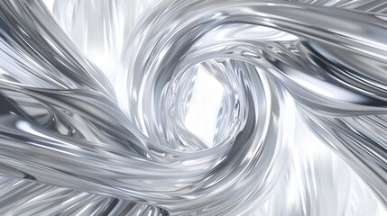 Canvas Print - A silver spiral with a white background