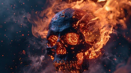 Poster - Burning skull