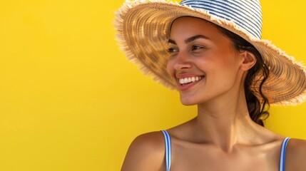 Wall Mural - The Woman in Straw Hat