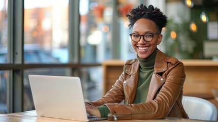 Poster - A Woman with Laptop